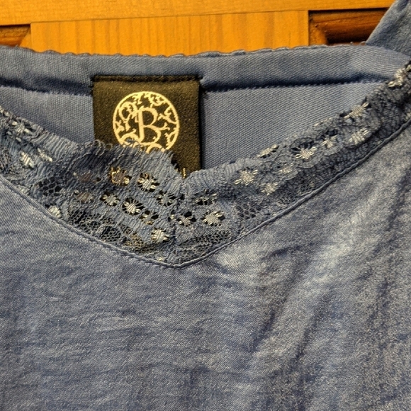 Bobeau Blue Mini lined Slip Dress with Spaghetti Straps - Picture 4 of 12